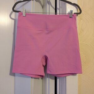 Girlfriend collective Luxe high rise shorts in pink